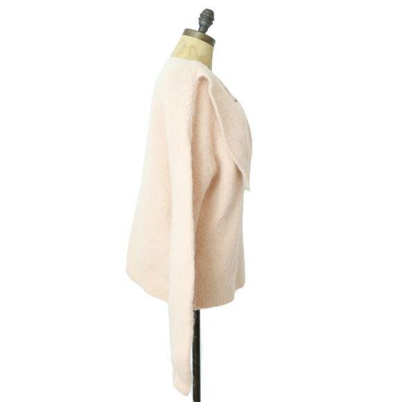 byTiMo Powder Pink Bow Sweater S Wool Blend Long Sleeve Fuzzy EUC B79 - Picture 3 of 6